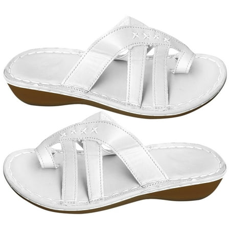 

dmqupv Women s Boot Slippers Slippers Summer Outdoor Sandals Ladies Wedges Flip Flop Slipper Bubble Slippers for Women Shoes White 8