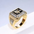 thumbnail image 3 of Mens Alloy Electroplated Eagle Ring With Diamond Accent Fashion Jewelry For Him Modern Stylish Gift Everyday Wear, 3 of 5