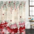 thumbnail image 2 of Love Heart Valentine's Shower Curtain, Waterproof Shower Curtains for Bathroom, Eucalyptus Botanical Red Pink Retro Washable Fabric Bathtub Curtain Set Bath Decor with 12 Hooks Long 72"x84", 2 of 8