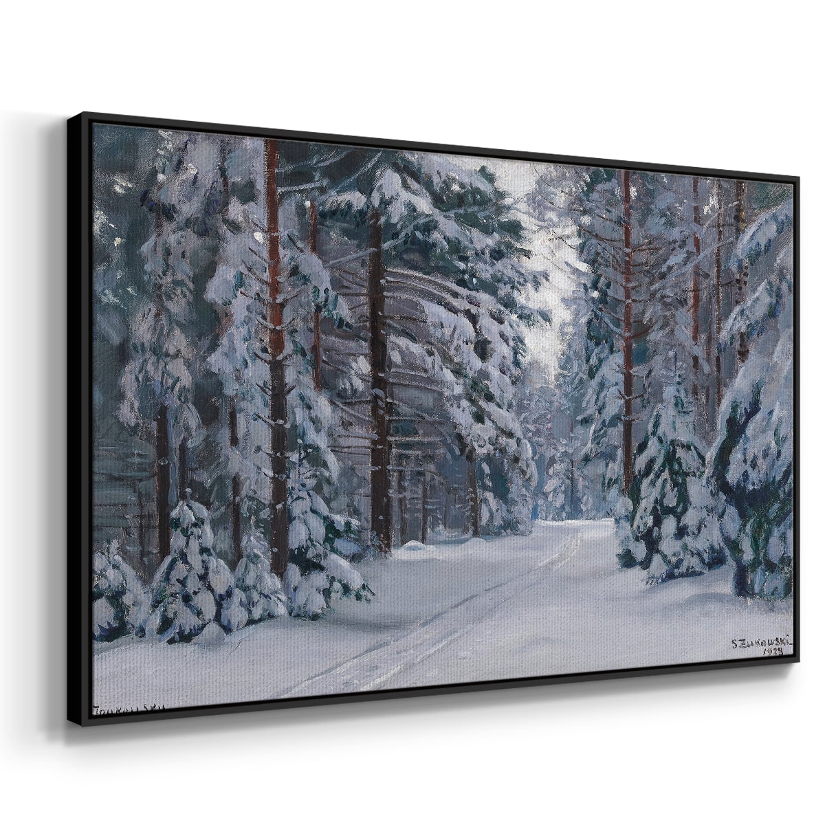 Vintage Landscape-CCLXVII By Wexford Home Framed in Black Wood Gallery Wrapped Canvas 27 in. x 41 in.
