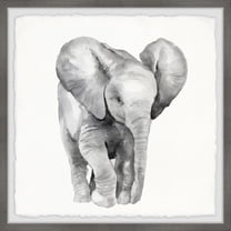 Marmont Hill Lonely Elephant Framed Wall Art, 24" x 24"