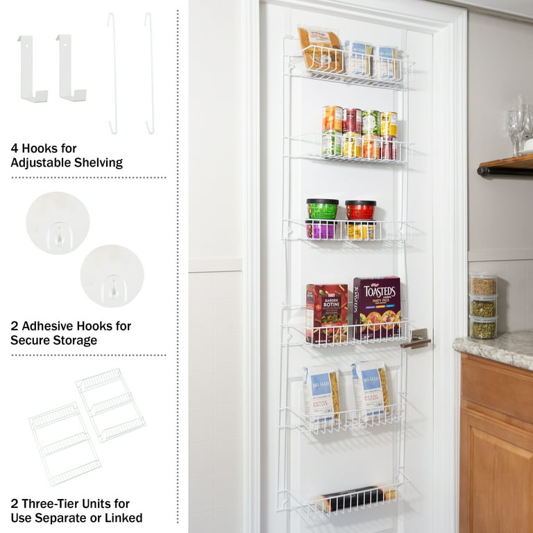 6-Tier Over-The-Door Metal and Plastic Pantry Organizer with 6