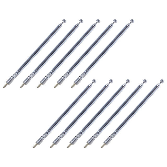 10X Reemplazo 49cm 19.3 pulgada 6 Secciones Antena Telescopica para Radio TV