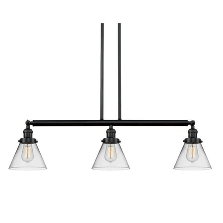 

Innovations 213-BK-S-G42 Large Cone 3 Light Island Light part of the Franklin Restoration Collection Matte Black