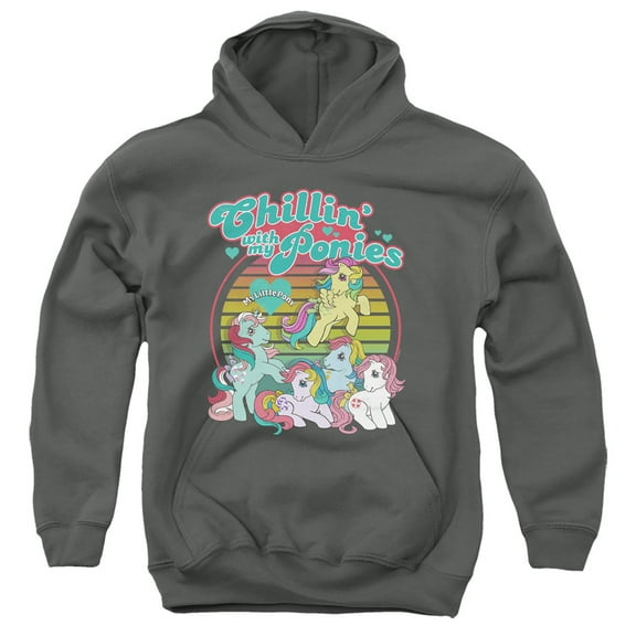 My Little Pony Retro - Chillin With My Ponies - Youth Hooded Sweatshirt - Medium