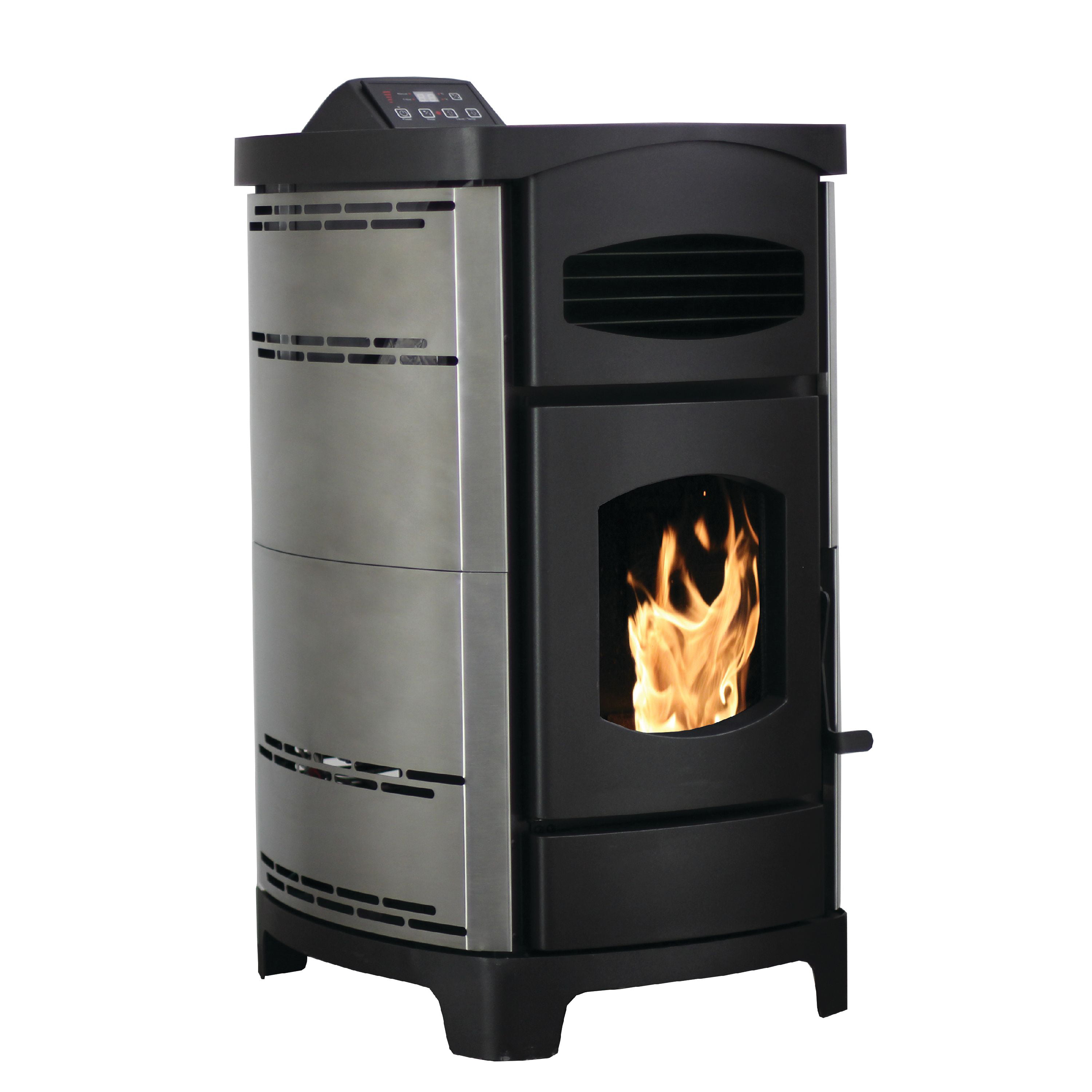 Ashley 2,200 Sq. Ft EPA certified Pellet stove with Brushed Stainless Steel Curved sides