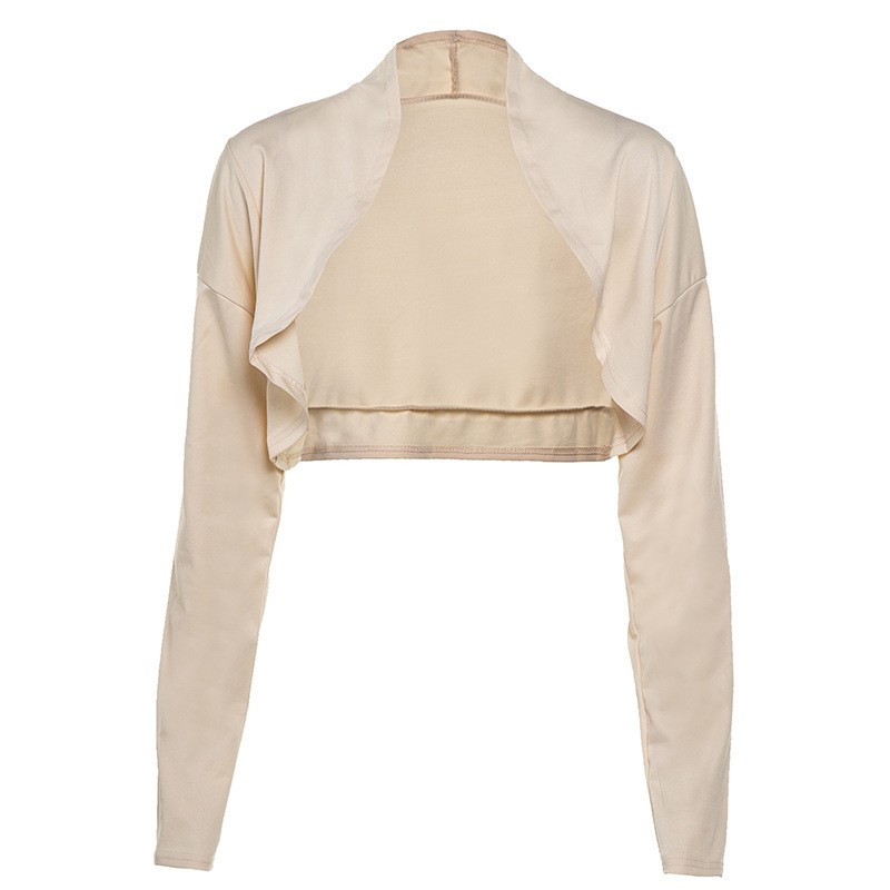 JGGSPWM Women's Elegant Crop Shrugs Long Sleeve Open Front Ruffle