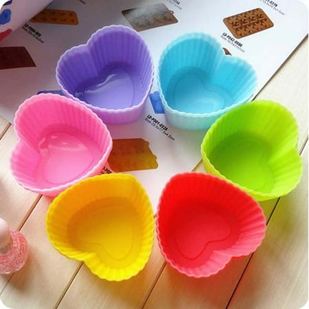 New 6 Pcs Cakes Model Flower Star Round Heart shape Baking 