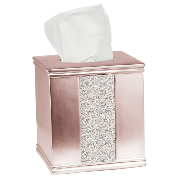 Sinatra Tissue Box Cover Square Tissue Holder for Bathroom Bedroom Living Room, Blush