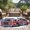 Bright Red White, variant on Round Area Rug 5 Ft, Fire Trucks Washable Non-Slip Circle Carpet for Living Room/Bedroom, Modern Cartoons Vehicles Low-Profile Runner Mats Collection Rugs for Indoor