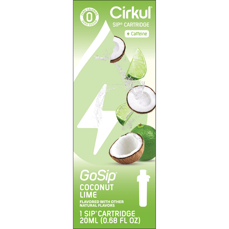 Cirkul GoSip Coconut Lime Flavor Cartridge, Energy-Enhanced Drink