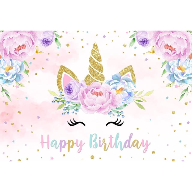 Fondo de fotografía de unicornio para niña, decoración de fiesta de cumpleaños, arcoíris, Floral, Princesa, foto de fondo, pancarta de cumpleaños para Baby Shower