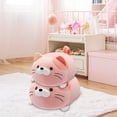 thumbnail image 4 of Cojín de peluche de animal, suave y esponjoso para gatitos, juguetes cómodos, cojines de peluche para niños, cojines realistas de animales para Navidad, 35 cm (rosa), 4 of 5