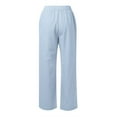 thumbnail image 4 of SIYUDAN Women'S Pants Women Casual Pants Blue Adult Pants Women Womens Lounge Pants Wide Leg Elastic Waist Pants For Women With Pockets Summer Clothes For Women, 4 of 6