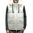 thumbnail image 4 of Durtebeua Men's Lightweight Packable Hooded Puffer Vest Z08-White,3XL, 4 of 7