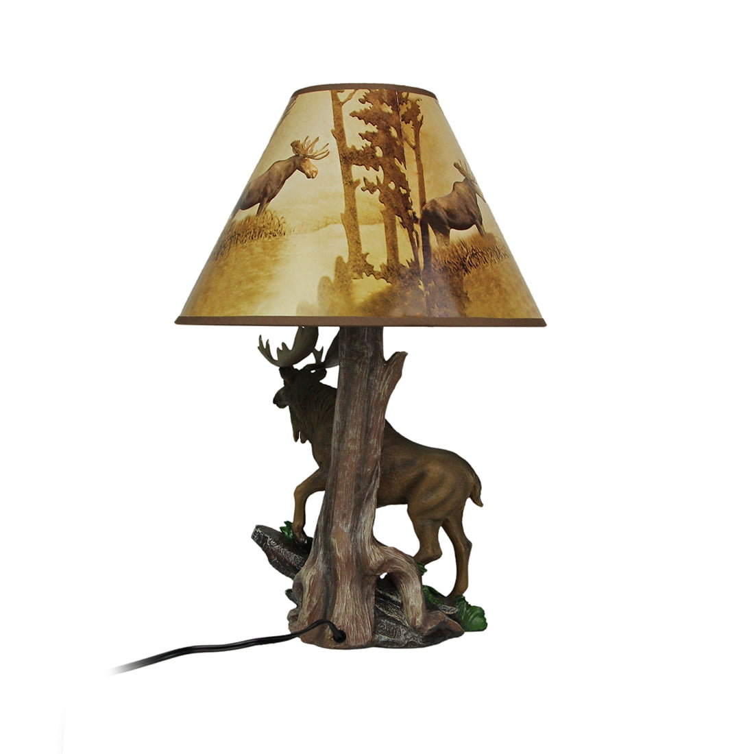 Zeckos North American Bull Moose Table Lamp w/ Shade