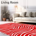thumbnail image 2 of ODIKA 4' x 6' Machine Washable Non-Slip Area Rug, Abstract Wave High Traffic Rug, Red, 555900, 2 of 7