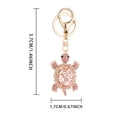 thumbnail image 2 of BAYAIXZ Colorful Diamond Encrusted Metal Cute Turtle Car Keychain Creative Gifts (Green,One Size), 2 of 6