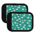 thumbnail image 2 of Luggage Handle Wrap for Suitcase 4-Pack Includes Back Information Card White Daisies and Green Leaves, 2 of 6