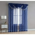 Adeline 5 Piece Sheer Curtain Set with Beaded Austrian Valances and