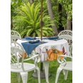 thumbnail image 2 of Outdoor Tablecloth with Umbrella Hole and Zipper, Orange Pumpkins Fall Round Table Cloth 54 Inch Waterproof Tablecloth, Thanksgiving Autumn Maple Leaf Sunflower Picnic Table Cover for Patio Camping, 2 of 7
