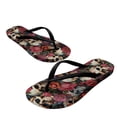 thumbnail image 5 of Chririnla Women's Flower Skull Print Flip Flops Lightweight Soft Footbed Casual Thong Sandals Comfortable Fashion Slip On Bathroom Beach Flats Slippers, 5 of 7