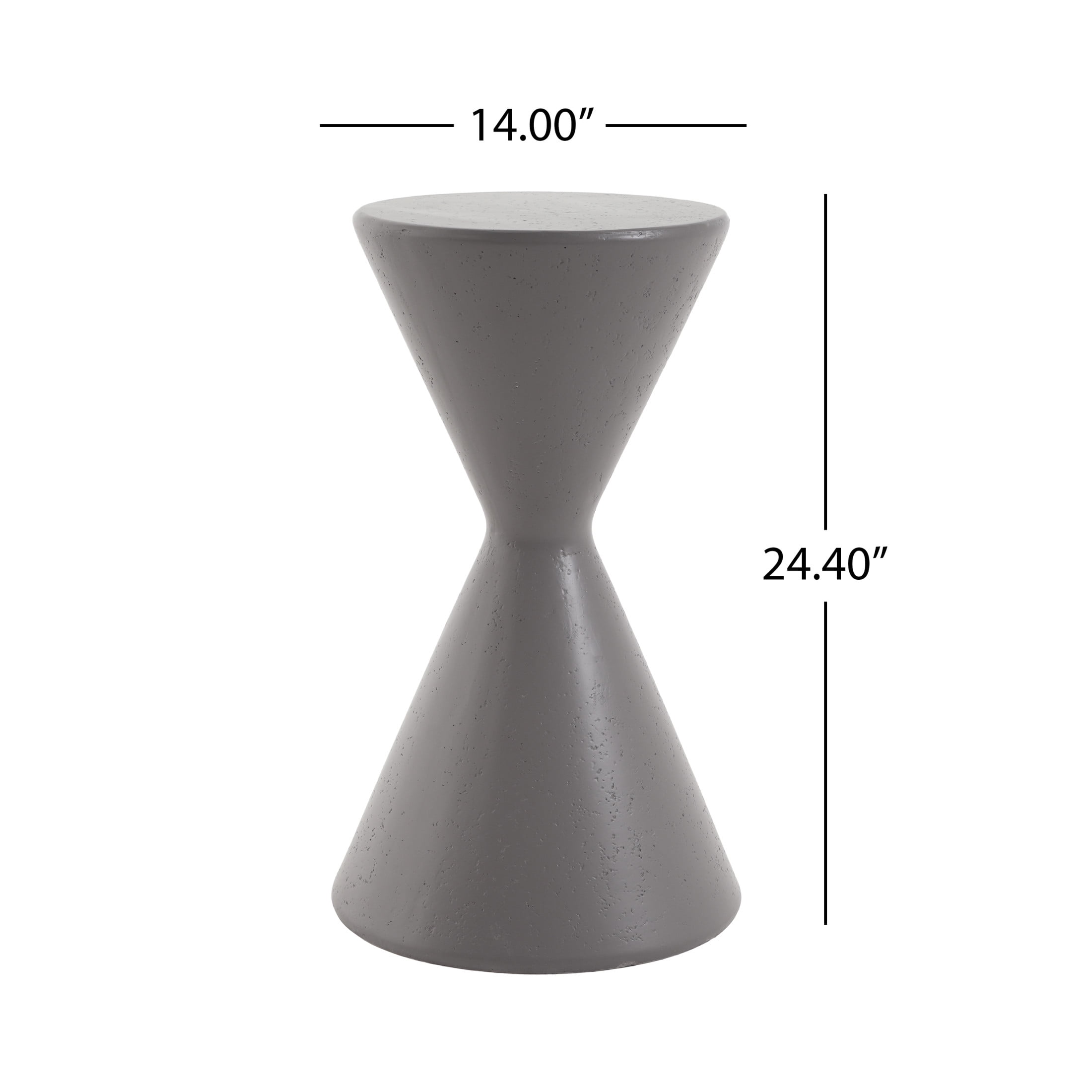 Christopher Knight Home 24.4"H Modern Round Garden Pedestal, Indoor Outdoor MGO Plant Stand, Gray