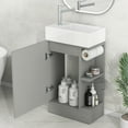 thumbnail image 3 of Harper & Bright Designs 18.6" Small Bathroom Vanity Sink Combo with Storage , Bathroom Floor Cabinet with Two-tier Shelf, Grey, 3 of 17