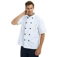 thumbnail image 2 of TopTie Unisex Short Sleeve Chef Coat Jacket, White, 2 of 6