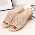 thumbnail image 5 of LEEy-World Pantoufles de Maison pour Femmes Pantoufles d'Été pour Femmes Style Romain Fleur Confortables Légères Pantoufles Semelle Souple Pantoufles pour Femmes Bout Ouvert, 5 of 5