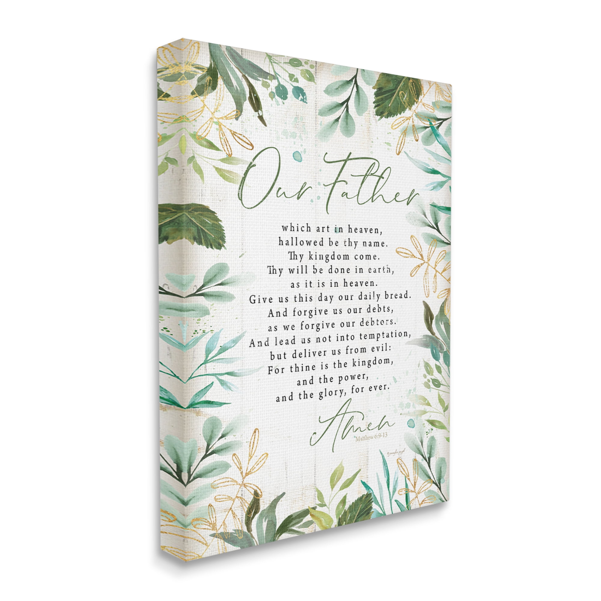 Stupell Industries Our Father Religious Prayer Religious Painting Gallery Wrapped Canvas Print Wall Art
