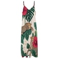 thumbnail image 6 of Leopards Hibiscus Tropical Jungle Print Sleeveless Suspender Dress Summer Fashion Casual Long Dress, 6 of 9