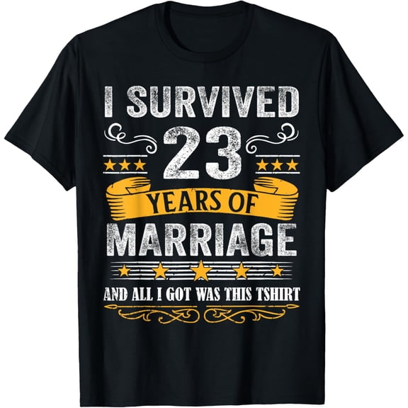 23rd Wedding Anniversary shirt Couples Husband Wife 23 Years T-Shirt