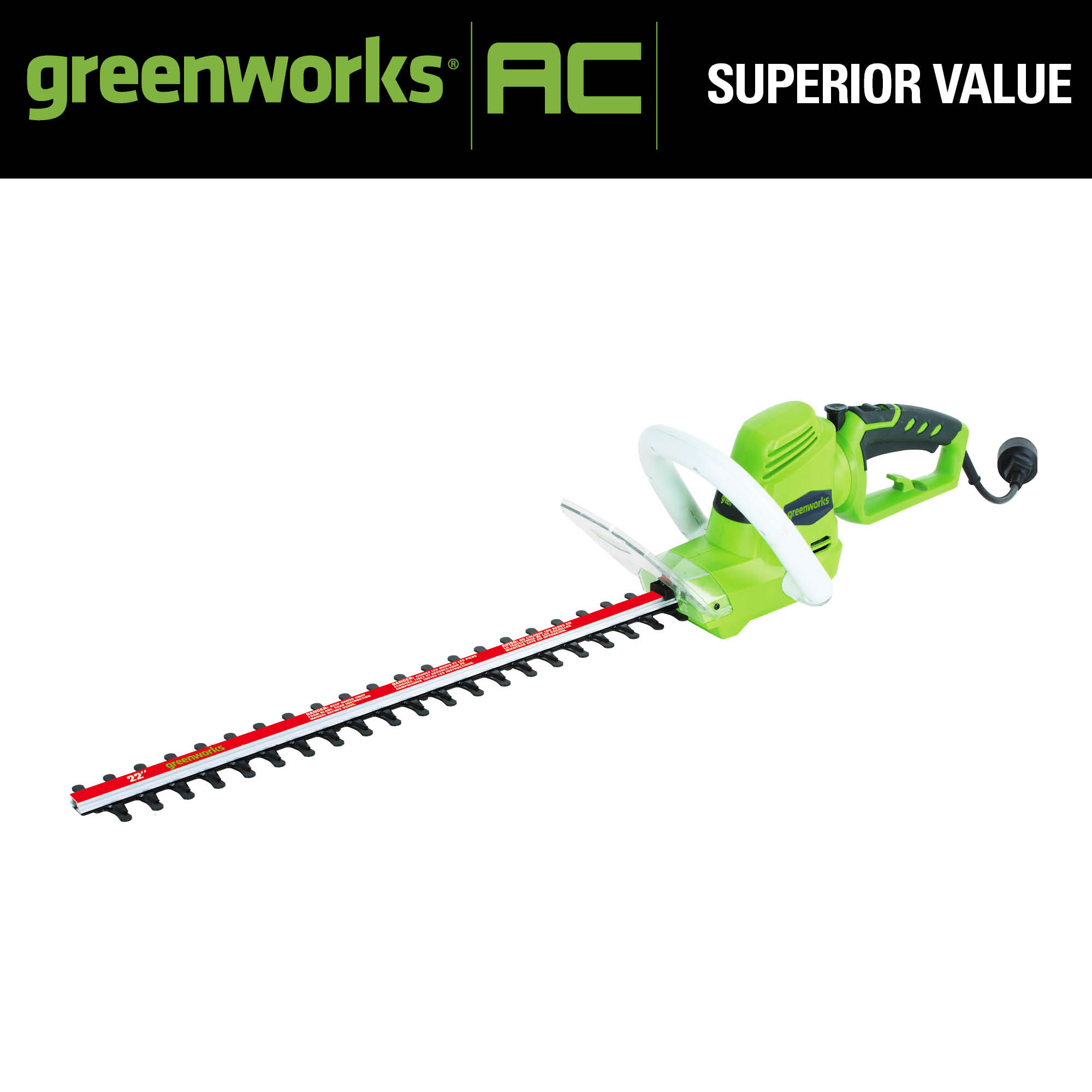 Greenworks 4 Amp 22 Corded Electric Hedge Trimmer 22122