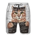 thumbnail image 4 of Kdxio Cat Holding Mugshot Sign Pattern Mens Casual Shorts - Drawstring Summer Beach Sports Shorts for Men, 4 of 9
