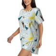 thumbnail image 2 of Balery Japanese Carps Pattern Womens Pajama Sets 2 Piece Soft Short Sleeve Top and Shorts Sleepwear Round Neck Pjs Lounge Set with Pockets-Medium, 2 of 7