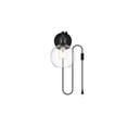 thumbnail image 2 of Living District Wesson 1-Light Metal Plug-in Wall Sconce in Black/Clear, 2 of 5