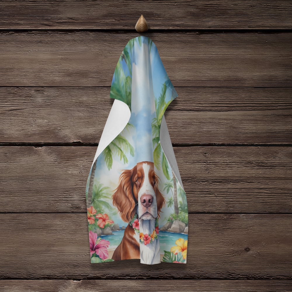 Carolines Treasures DAC6532KTWL 25 x 15 in. Welsh Springer Spaniel Luau Kitchen Towel