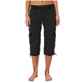 thumbnail image 2 of WCMZJ Summer Cargo Cropped Pants for Women Cargo Capris Hiking Pants Outdoor Trip Capris Casual Shorts with Pockets Black 3XL, 2 of 6