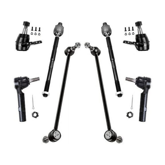 Front Ball Joint Sway Bar Link Tie Rod End Kit - Compatible with 2009 - 2015 Chevy Traverse 2010 2011 2012 2013 2014