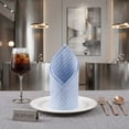 thumbnail image 3 of REGALWOVEN 6 Pack Cloth Napkins, Striped Washable and Reusable Table Dinner Napkins for Restaurant, Weddings, Events, and Parties Light Blue 24x16inch, 3 of 6