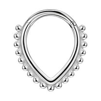 FANSING Surgical Steel Teardrop Septum Rings with Beaded Balls 16g Septum Jewelry 8mm Septum Hoop 16 Gauge Septum Piercing Jewelry