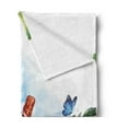 thumbnail image 2 of Tropical Soft Flannel Fleece Throw Blanket, Flowers and Butterflies with Ice Cream Berry Sauce and Chocolate Dessert Summer, Cozy Plush for Indoor and Outdoor Use, 50" x 70", Multicolor, by Ambesonne, 2 of 5
