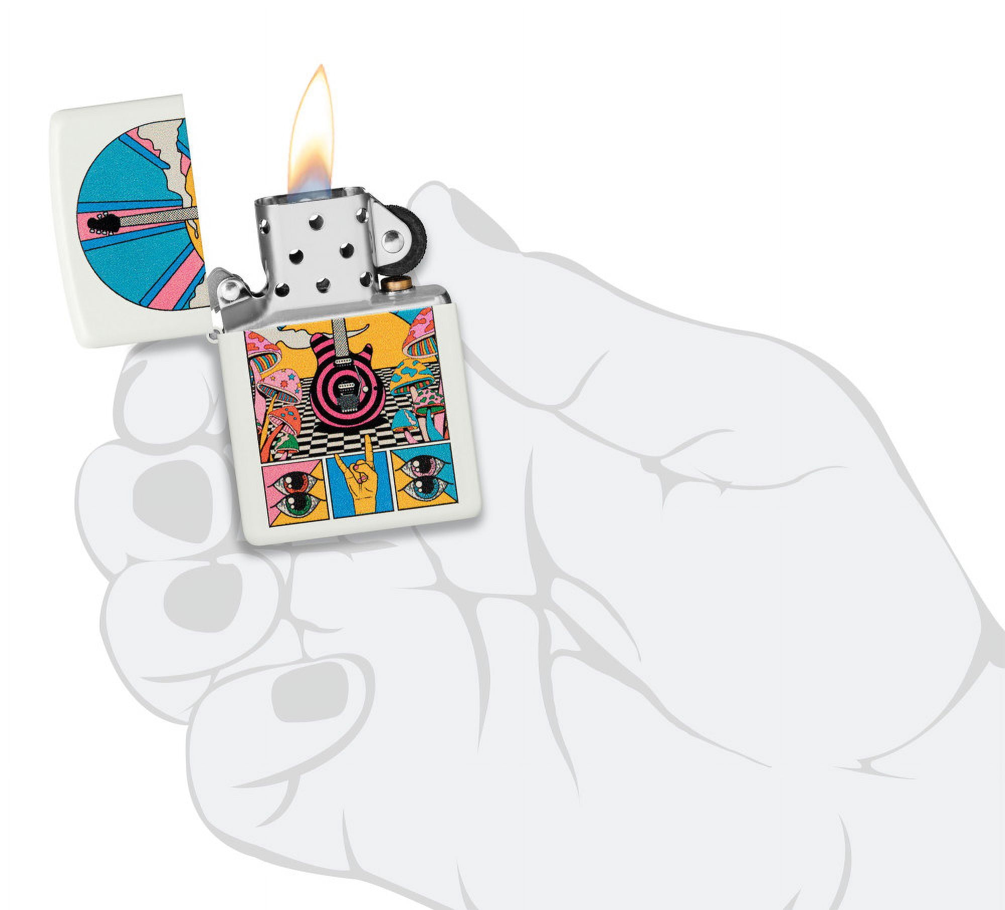 Zippo Retro Music Design White Matte Pocket Lighter