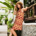 thumbnail image 2 of Easygdp Red Cars para Vestido Transpirable de Mujer, Vestido Suelto de Manga Corta con Pliegues y Bolsillos para el Verano, 2 of 7