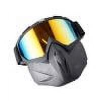 Motorcycle Goggles Mask Detachable, Riding Windproof Hd Goggles Face Protection Mouth Shield, Windproof Motocross Helmet Face Mask Anti UV for Riding Skiing Snowmobile