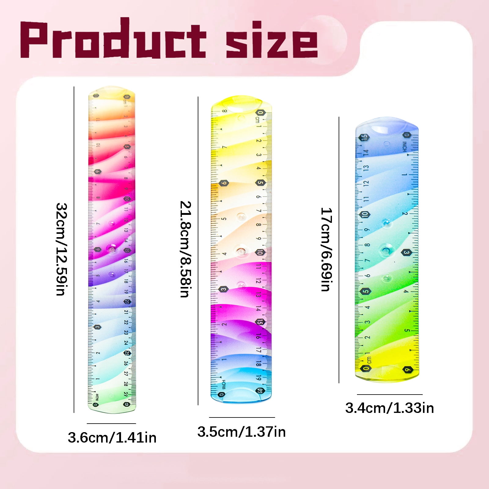 Gradient Colorful Soft Tape Measure, 15cm Flexible Portable Double Scale Ruler for Sewing Tailoring Body Measurement, Set of 5