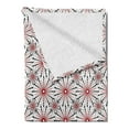 thumbnail image 2 of Geometric Soft Flannel Fleece Throw Blanket, Trippy Flower with Shapes in New Modern Image, Cozy Plush for Indoor and Outdoor Use, 60" x 80", Red Black White, by Ambesonne, 2 of 5