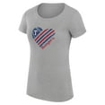 thumbnail image 2 of Women's G-III 4Her by Carl Banks  Heather Gray Texas Rangers Heart Graphic Fitted T-Shirt, 2 of 5