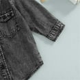thumbnail image 4 of Toddler Hoodie Denim Jackets, Baby Boys Girls Jeans Jackets, Kids Casual Winter Long Sleeve Button Hooded Jackets with Pockets Outerwear Coat Black 3T, 4 of 6